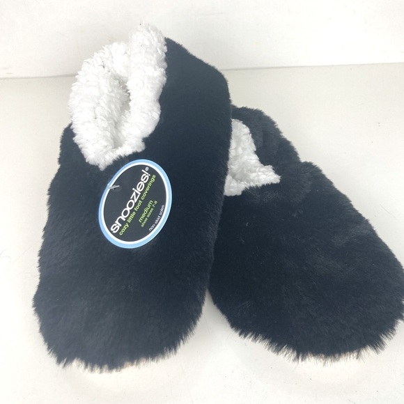 NEW * SNOOZIES Sherpa Lined Sock Slippers Non Slip  - Size 7-8 - Picture 4 of 9